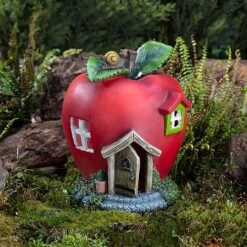 Garden Gear Solar LED Apple Fairy House 6 Garden Gear Solar LED Apple Fairy House -PlantHub Shop G4106 12