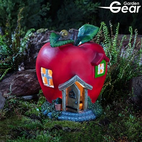 Garden Gear Solar LED Apple Fairy House 3 Garden Gear Solar LED Apple Fairy House
