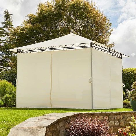 Garden Gear 3x3m Metal Gazebo With Cream Roof And Curtains 4 Garden Gear 3x3m Metal Gazebo With Cream Roof And Curtains - Image 2
