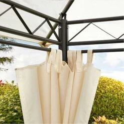 Garden Gear 3x3m Metal Gazebo With Cream Roof And Curtains 14 Garden Gear 3x3m Metal Gazebo With Cream Roof And Curtains -PlantHub Shop G4161 3