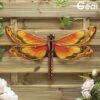 Garden Gear Metal And Glass Dragonfly Wall Art - Yellow