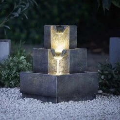 Three-Tier Squared Bowl Cascading Water Feature 10 Three-Tier Squared Bowl Cascading Water Feature -PlantHub Shop G4638204