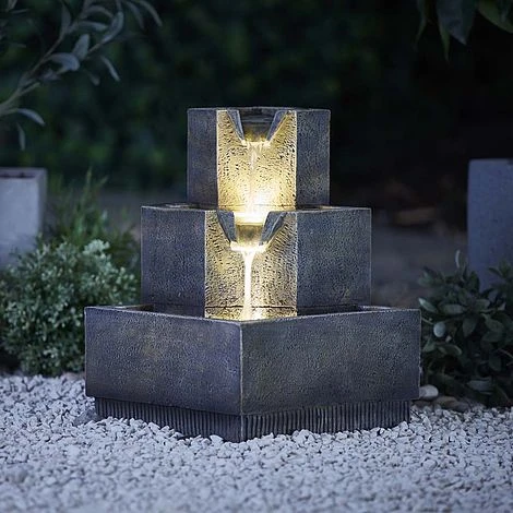Three-Tier Squared Bowl Cascading Water Feature 6 Three-Tier Squared Bowl Cascading Water Feature - Image 4