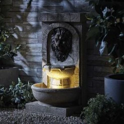 Serenity Lion Head Wall Water Feature 10 Serenity Lion Head Wall Water Feature -PlantHub Shop G46482011