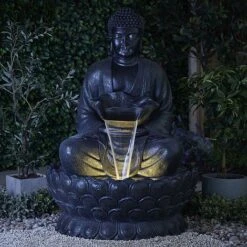 Serenity Extra Large Buddha On A Lotus Flower Water Feature -PlantHub Shop G475520XL20SITTING20BUDDHA2014