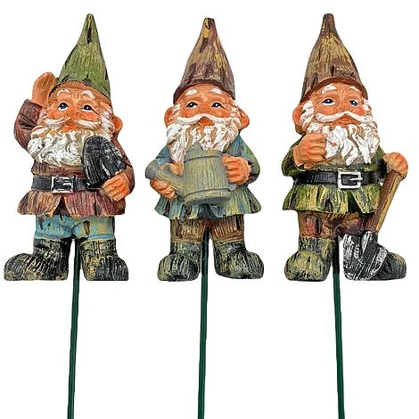 3 Garden Gnome On Sticks Garden Ornaments Pot Gnome Decorations 4 3 Garden Gnome On Sticks Garden Ornaments Pot Gnome Decorations - Image 2