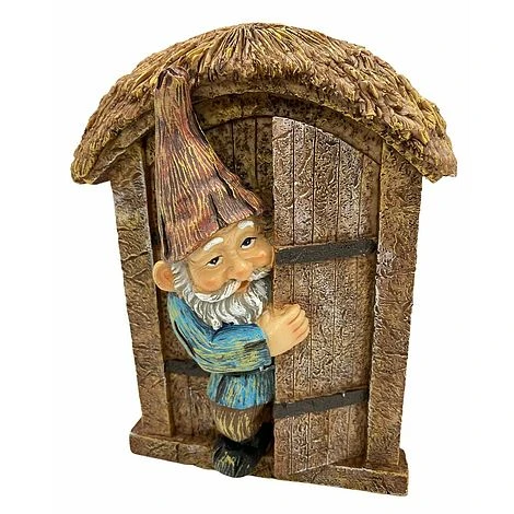 Wall Mountable Gnome In A Door Garden Ornament 4 Wall Mountable Gnome In A Door Garden Ornament - Image 2