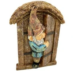 Wall Mountable Gnome In A Door Garden Ornament 10 Wall Mountable Gnome In A Door Garden Ornament -PlantHub Shop GB026 BROWN 3