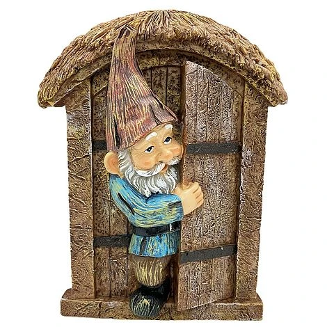 Wall Mountable Gnome In A Door Garden Ornament 3 Wall Mountable Gnome In A Door Garden Ornament