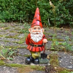 Garden Gnome With Spade Outdoor Garden Ornament 10 Garden Gnome With Spade Outdoor Garden Ornament -PlantHub Shop GB027S 4