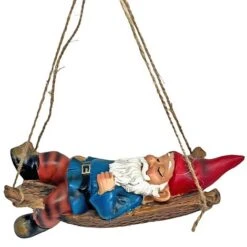 Sleeping Gnome In A Hammock Hanging Garden Ornament -PlantHub Shop GB031 10