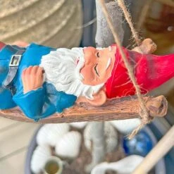 Sleeping Gnome In A Hammock Hanging Garden Ornament -PlantHub Shop GB031 2