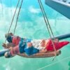 Sleeping Gnome In A Hammock Hanging Garden Ornament 2 Sleeping Gnome In A Hammock Hanging Garden Ornament -PlantHub Shop GB031 5