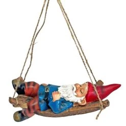 Sleeping Gnome In A Hammock Hanging Garden Ornament -PlantHub Shop GB031 6