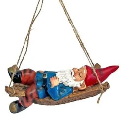 Sleeping Gnome In A Hammock Hanging Garden Ornament -PlantHub Shop GB031 7