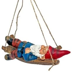 Sleeping Gnome In A Hammock Hanging Garden Ornament -PlantHub Shop GB031 9