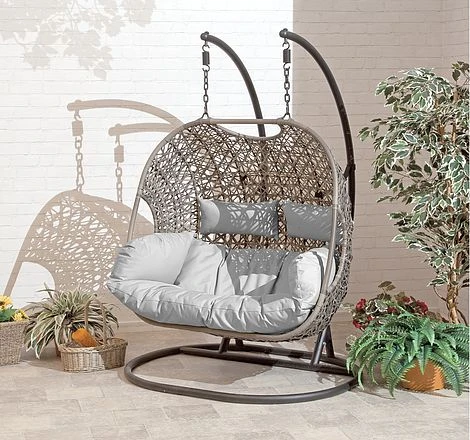 Brampton Luxury Rattan Wicker Outdoor Hanging Cocoon Egg Swing Chair Double 3 Brampton Luxury Rattan Wicker Outdoor Hanging Cocoon Egg Swing Chair Double