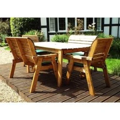 6 Seater Rectangular Table Set With Benches -PlantHub Shop HB14G20Pic5