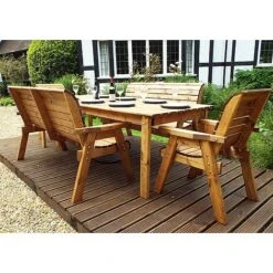 8 Seater Rectangular Table Set With Benches -PlantHub Shop HB1620Pic3
