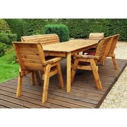 8 Seater Rectangular Table Set With Benches -PlantHub Shop HB16B20Pic3