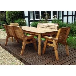 8 Seater Rectangular Table Set With Benches -PlantHub Shop HB16B20Pic4