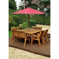 8 Seater Square Table Set With Benches -PlantHub Shop HB44B20Pic2