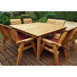 8 Seater Square Table Set With Benches -PlantHub Shop HB44B20Pic7