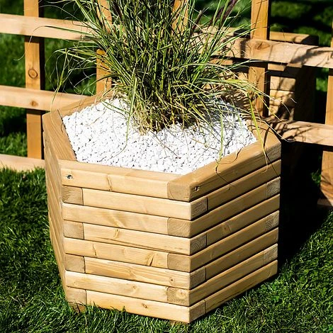 Medium 60cm Hexagon Wooden Planter 3 Medium 60cm Hexagon Wooden Planter