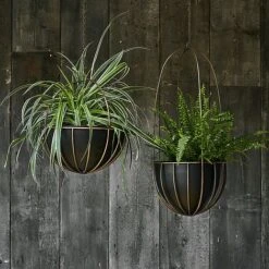 Indoor Kensington Brass Hanging Planter H34Cm D30Cm -PlantHub Shop IKBHP30 1