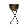 Indoor Kensington Tall Brass Metal Round Planter On Stand H42Cm W20Cm -PlantHub Shop IKTBMRPS42