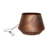 Indoor Soho Aged Copper Hanging Planter With Leather Strap H15Cm D21Cm -PlantHub Shop ISACHPLS21