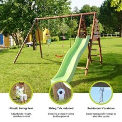 Soulet Violette Wooden Swing Set With Slide -PlantHub Shop Infographics20Images13