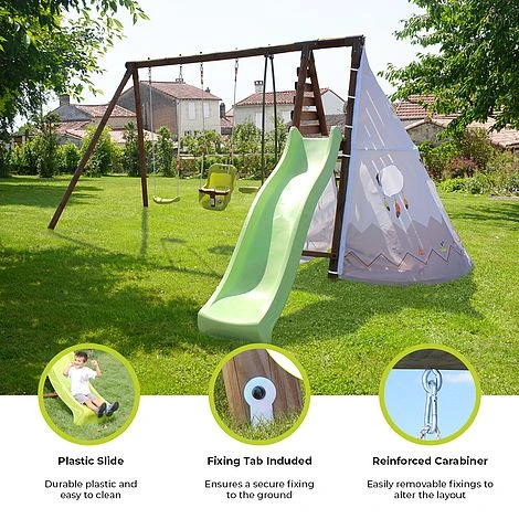 Soulet Camelia Wooden Swing Set With Slide 5 Soulet Camelia Wooden Swing Set With Slide - Image 3