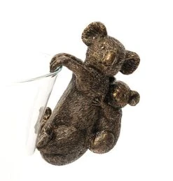 Antique Bronze Coloured Koala Pot Buddy - Pot Hanger -PlantHub Shop KOALA2020CUB20 20CLEAR20POT20 20CROPPED20 20PB0014