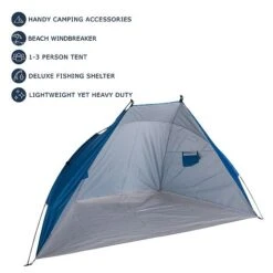 Idooka Outdoors Beach Tent Shelter With Inner Pockets Carrying Pouch UPF 50+ Blue/Green -PlantHub Shop Key20Features12