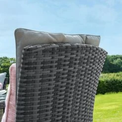 Maze Rattan LA Garden Dining Set Round With Ice Bucket 8 Seat -PlantHub Shop LA dining chair grey