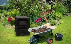 Idooka Compost Bin Garden Compost Accelerator - Outdoor Bin With Lid For House Plant Compost And Bark For Garden Soil For Vegetables -PlantHub Shop Lawn3