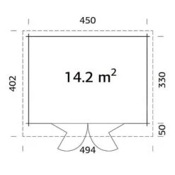 Lea 1 14.2m2 Summerhouse 3.3m X 4.5m -PlantHub Shop Lea20120plan