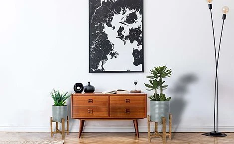 Idooka Metal Barrel Plant Pot Pair With Wooden Stands 7 Idooka Metal Barrel Plant Pot Pair With Wooden Stands - Image 5