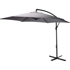 Idooka 300cm Grey Cantilever Garden Parasol - Patio Umbrella & Sun Shade -PlantHub Shop Main38