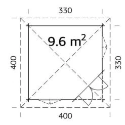 Melanie 9.6m2 Summerhouse 3.5m X 3.5m -PlantHub Shop Melanie209.620plan