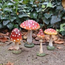 4 Garden Mushroom Red Cap Toadstool Ornaments Fairy Garden Decoration -PlantHub Shop NJ1034 NJ1044 6