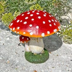 Large Double Stem Garden Mushroom Ornament -PlantHub Shop NJ1045 4