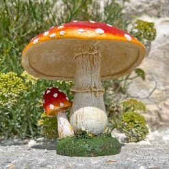 Large Double Stem Garden Mushroom Ornament -PlantHub Shop NJ1045 5