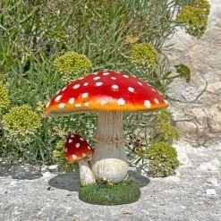 Large Double Stem Garden Mushroom Ornament -PlantHub Shop NJ1045 6