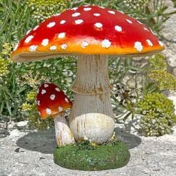 Large Double Stem Garden Mushroom Ornament -PlantHub Shop NJ1045 7