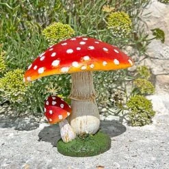 Large Double Stem Garden Mushroom Ornament -PlantHub Shop NJ1045 8