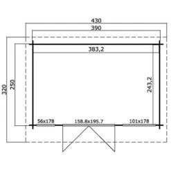 Newark 1 Log Cabin 3.9m X 2.5m -PlantHub Shop Newark20120plan