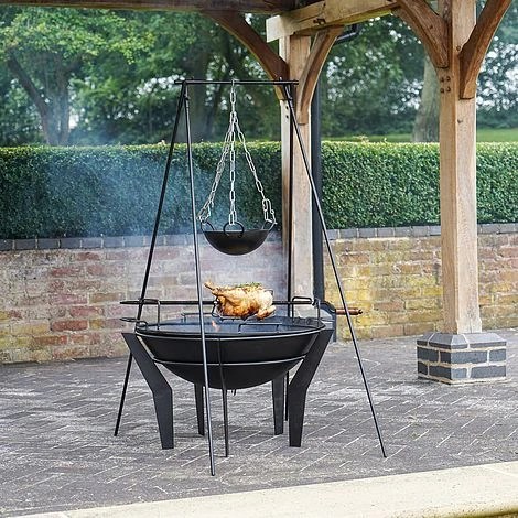 Outdoor Colorado Metal Cooking Stand With Chain In Black H136Cm W96Cm 4 Outdoor Colorado Metal Cooking Stand With Chain In Black H136Cm W96Cm - Image 2