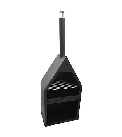 Outdoor Henley Fireplace Black With Grill Iron H168Cm W61Cm 3 Outdoor Henley Fireplace Black With Grill Iron H168Cm W61Cm